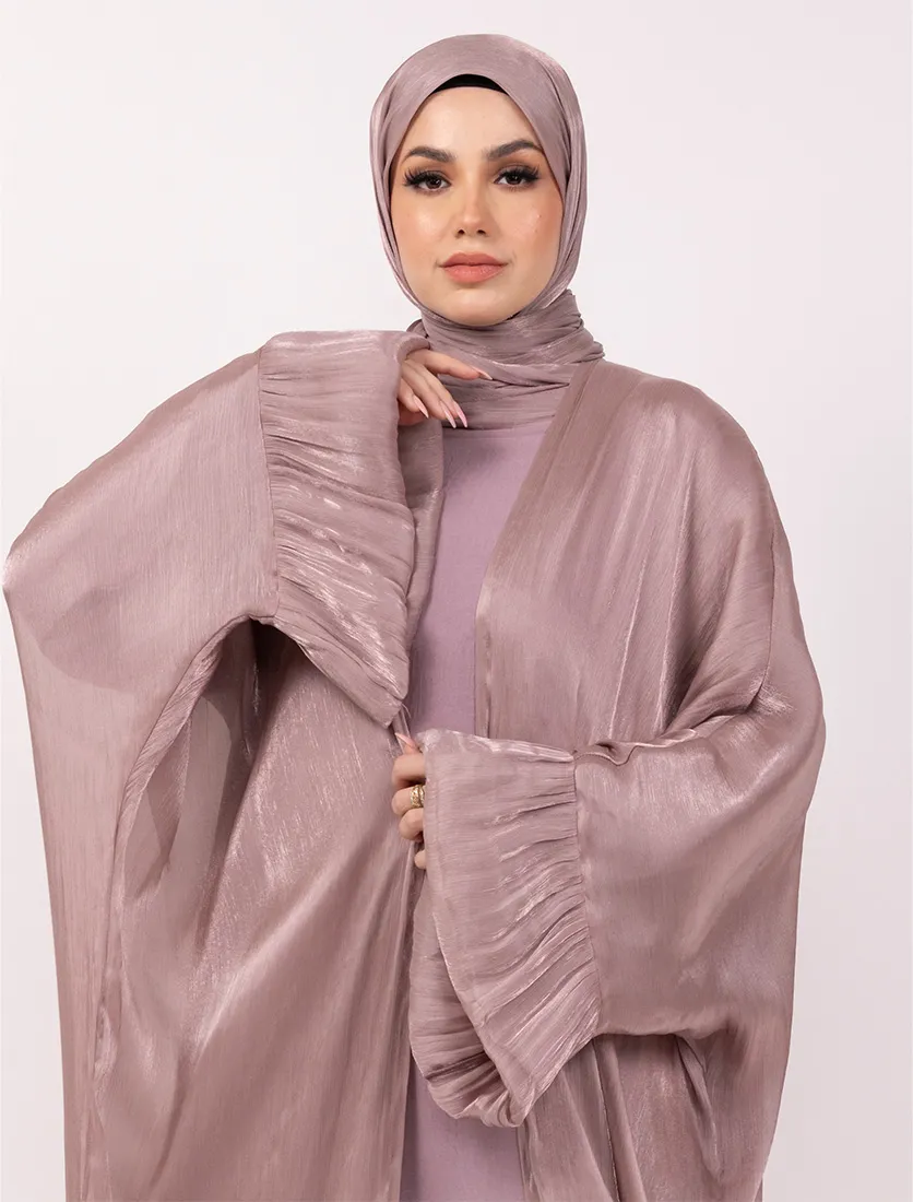 Rose Pink Open Organza Kaftan Set